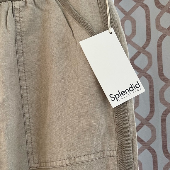 Splendid Tan Track Pants with Elastic Waistband and Tapered Fit - Picture 4 of 8